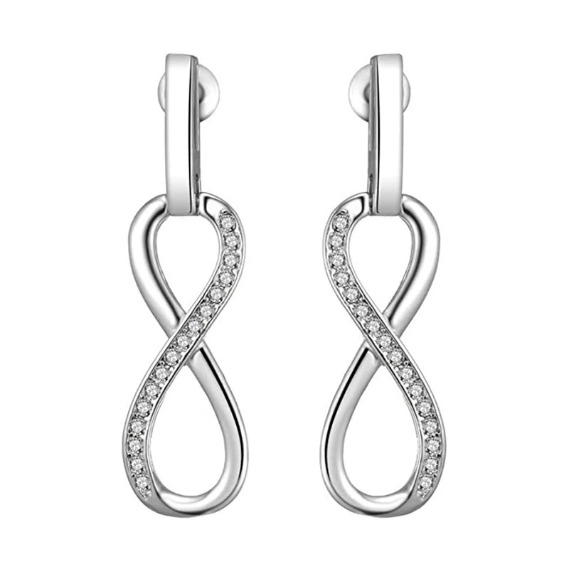 Eternal love romantic symbol earrings 8-shaped love knot long earrings popular with celebrities