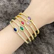 European and American fashion simple temperament personality design hand jewelry niche light luxury zircon open bracelet female brj72