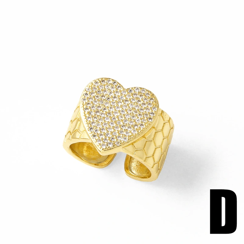 AS jewelry Europe and the United States hot selling high-end love heart five-pointed star open ring gold-plated ring rik45