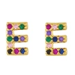 New European and American fashion 26 letters earrings original personality inlaid with colored zircon letter earrings erw62