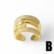 AS jewelry Europe and the United States hot selling flower full zircon ring female gold-plated double layer open ring rih07