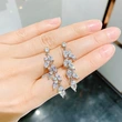  European and American light luxury leaf earrings European and American celebrities' same style long earrings fashionable light luxury earrings