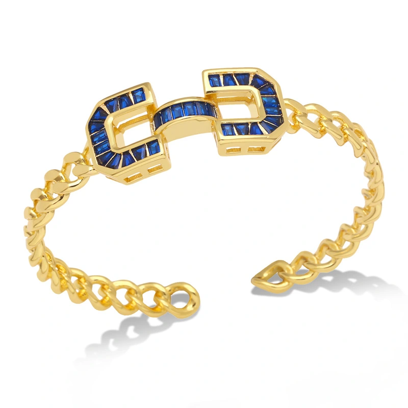 European and American jewelry geometric colored zircon bracelet light luxury temperament high-end bracelet niche hand jewelry brh60