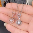 European and American new jewelry simple and fashionable geometric heart-shaped zircon necklace versatile zircon clavicle necklace