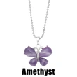 Crystal agate butterfly necklace for women 2023 new European and American hot selling pendant necklace wholesale nkb612