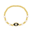 Clearance gold pearl beaded woven devil eye bracelet oil drip eye bracelet bre81