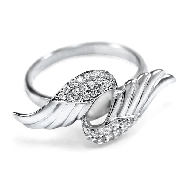 European and American new ring creative angel wings zircon women's ring manufacturers wholesale