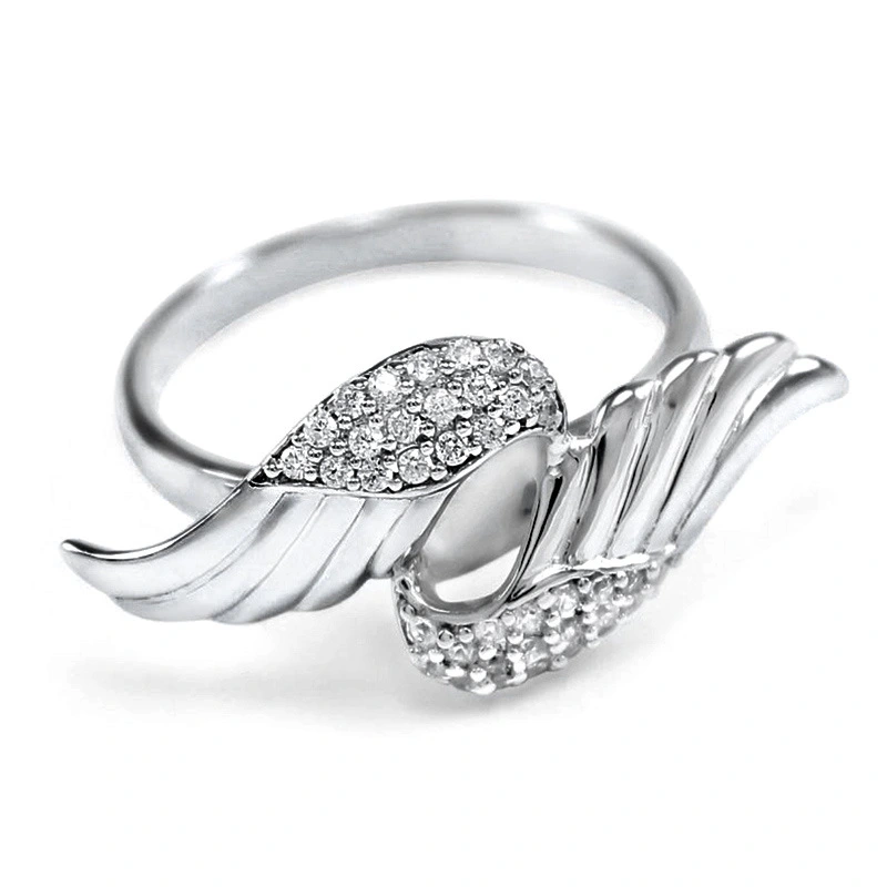 European and American new ring creative angel wings zircon women's ring manufacturers wholesale