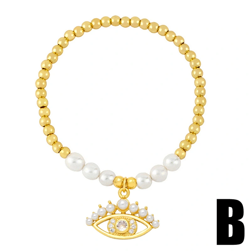 European and American personality pearl bracelet female Internet celebrity fashion temperament bow heart cat bracelet hand jewelry brj40