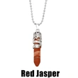 Hot selling crystal agate single pointed hexagonal column pendant bullet necklace European and American jewelry wholesale nkb579