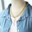 European and American sweet cool style necklace splicing pearl clavicle chain niche design hip hop temperament necklace nkb483