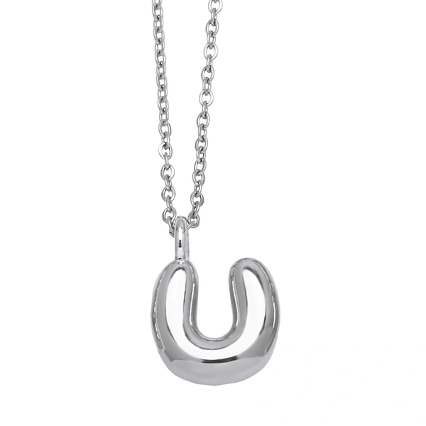 European and American hot-selling jewelry 26 English letters pendant necklace hip-hop smooth gold-plated clavicle chain nkp13