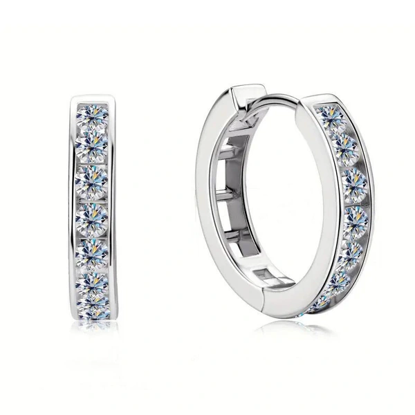 New women's hoop earrings with geometric diamonds, elegant and fashionable earrings for daily wear