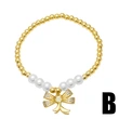 AS jewelry hot selling bow pendant bracelet female gold-plated zircon pearl bracelet bre53