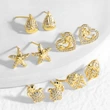 AS jewelry hot selling ocean style starfish love sailboat gold plated earrings earrings female ery43