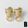 AS Jewelry Hot Selling Micro-Inlaid Zircon Leopard Head Earrings Copper Plated 18k Gold Earrings Et02