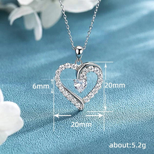 European and American fashion heart-shaped necklace, classic trend Korean style heart-shaped pendant, Chinese Valentine's Day gift