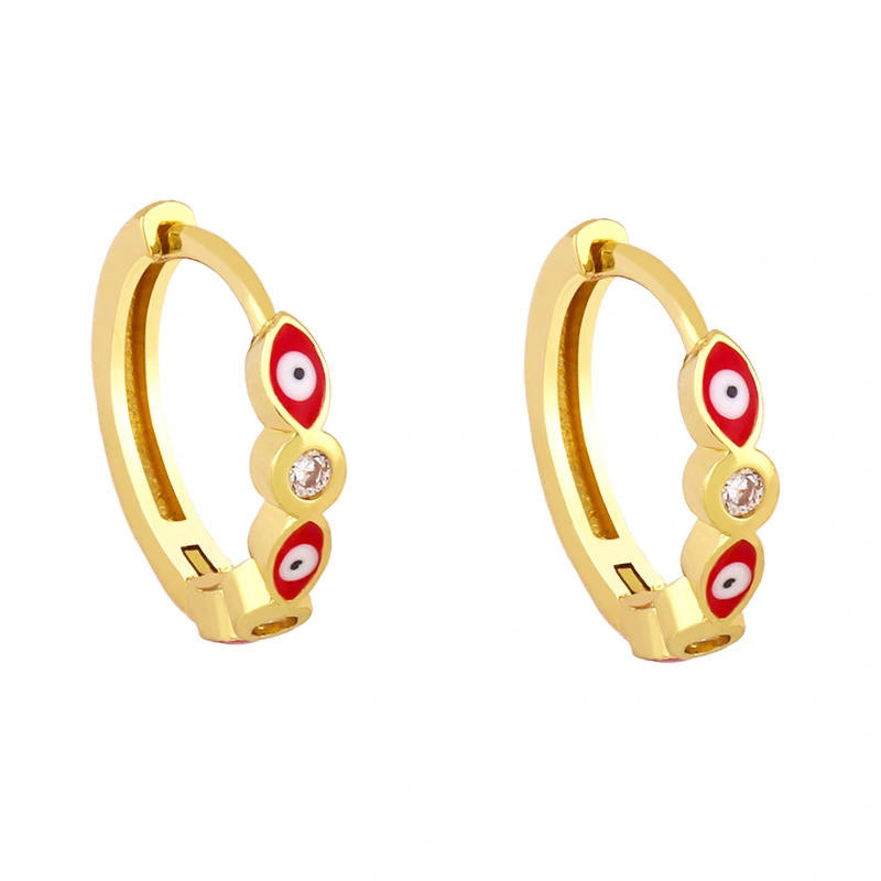 Clearance earrings for women micro-inlaid zircon eyes devil eye jewelry European and American oil drop earrings erx90
