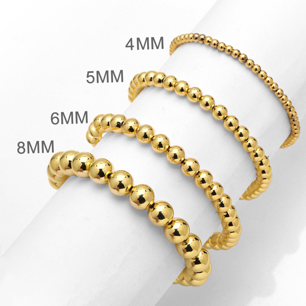 European and American jewelry simple fashion beaded gold elastic bracelet men and women personality all-match bracelet brk39