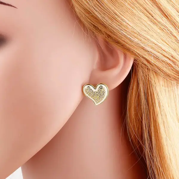 AS jewelry love heart earrings female high-grade copper plated real gold earrings earrings ert03