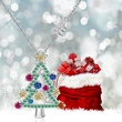  Cute and colorful Christmas tree pendant necklace, fashionable holiday jewelry matching exquisite trendy Christmas style