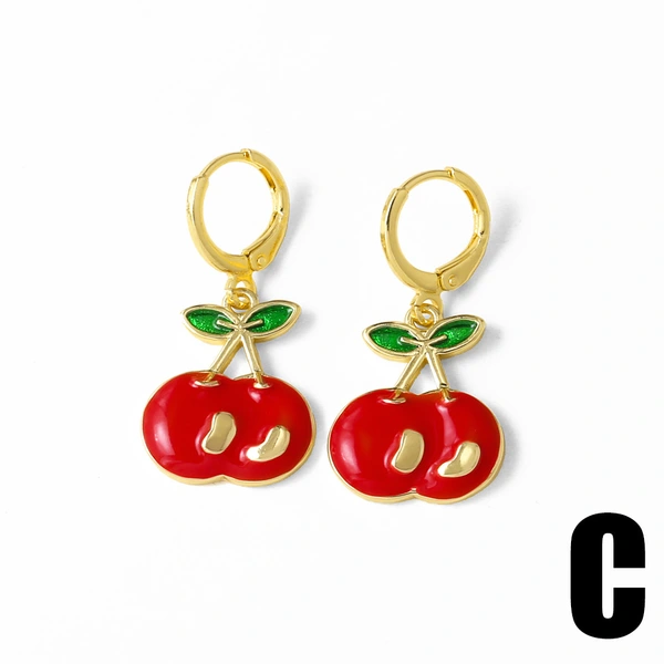 AS jewelry European and American oil drop fruit cherry strawberry pendant earrings earrings era098 earrings