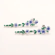 European and American natural long earrings for women, summer oil-drop flower zircon earrings, elegant accessories