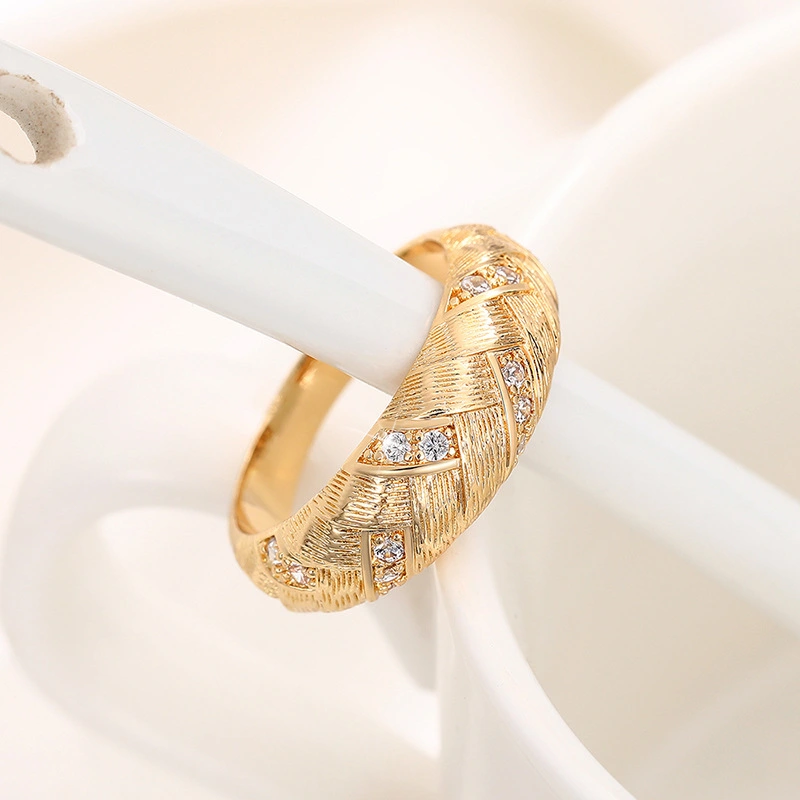  Italian retro light luxury braided ring female niche design fashion twist ring autumn and winter accessories