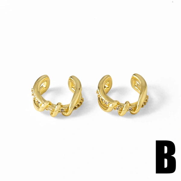AS jewelry new double-layer ear bone clip 18k gold plated earrings ers08 earrings