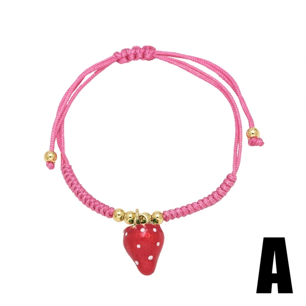 AS jewelry European and American new strawberry bear elephant bracelet female gold-plated adjustable hand rope brh82