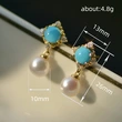  High-end retro imitation pearl earrings diamond geometric round palace style earrings exquisite small earrings