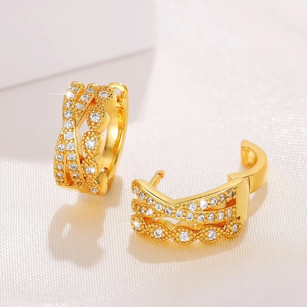 European and American style circle fashion cross earrings small mini cool style ear clips Korean style design earrings