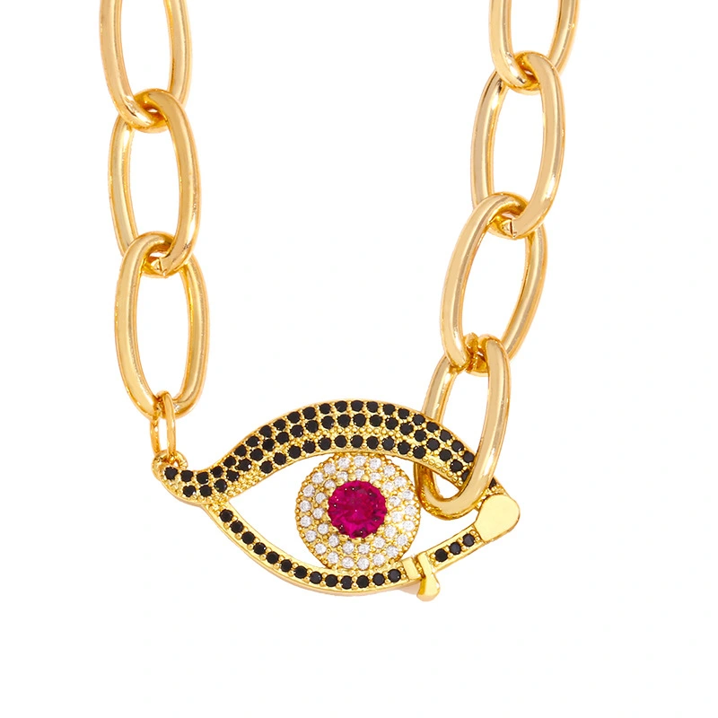 Clearance European and American eye necklace women 2023 young luxury niche design hip hop clavicle chain accessories nkv90