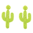 Clearance sale hot selling rice bead earrings personality Bohemian cactus sewn rice bead earrings err16
