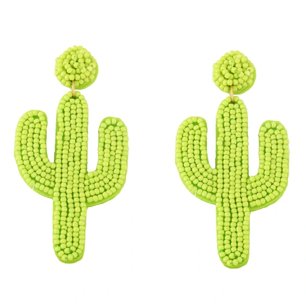 Clearance sale hot selling rice bead earrings personality Bohemian cactus sewn rice bead earrings err16
