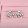 The same style of gorgeous fireworks earrings, sweet temperament, geometric zircon earrings, women's slim and fashionable earrings
