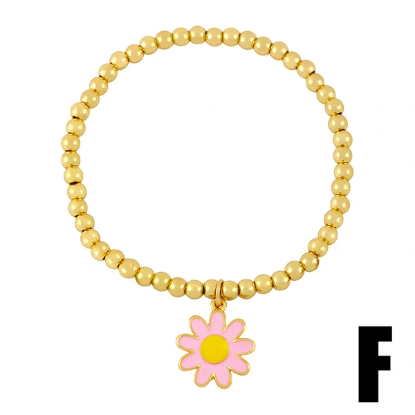 Clearance Bohemian European and American round bead elastic bracelet female eye flower daisy bracelet brd54