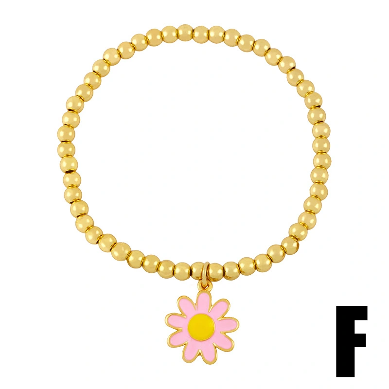 Clearance Bohemian European and American round bead elastic bracelet female eye flower daisy bracelet brd54