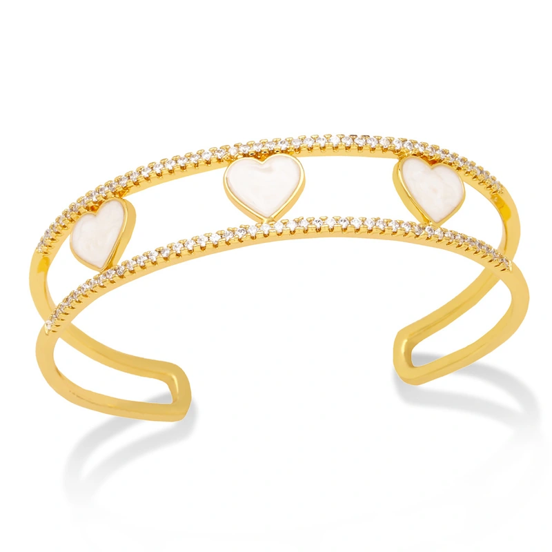 European and American jewelry simple personality double row hollow C-shaped geometric love cross lightning bracelet female brj01