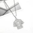 European and American hip-hop jewelry inlaid with rhinestones Ronaldo No. 7 jersey pendant necklace long sweater chain nkb314