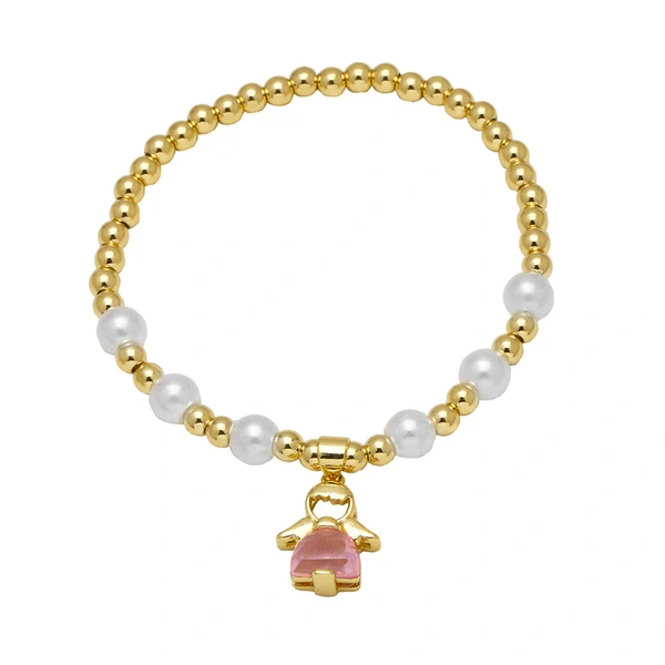 AS jewelry Europe and the United States hot selling angel pendant bracelet female real gold plated colored zircon bracelet hand jewelry brg42