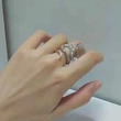   Creative snake-shaped open ring for women, personalized water drop design accessories, popular online style