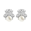 Simple and compact Korean earrings for women, niche design, bee imitation pearl earrings, 2022 spring new style