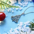   Christmas pendant necklace exquisite temperament holiday jewelry inlaid with zircon Christmas tree style