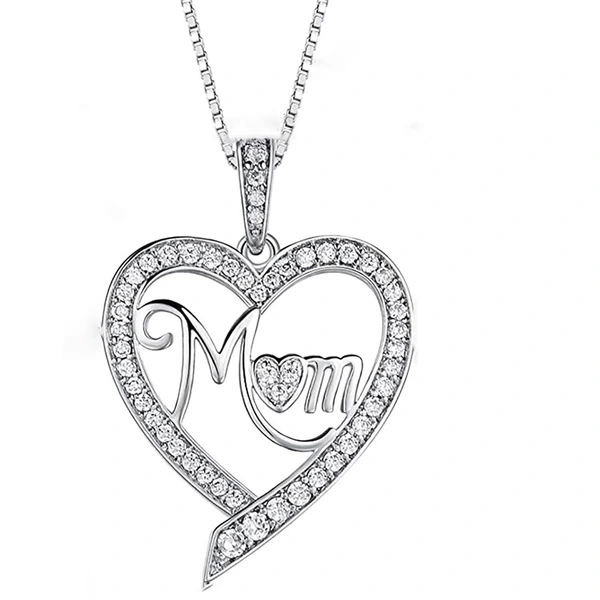 TEMU popular jewelry Mother's Day gift heart-shaped MOM necklace European and American new pendant