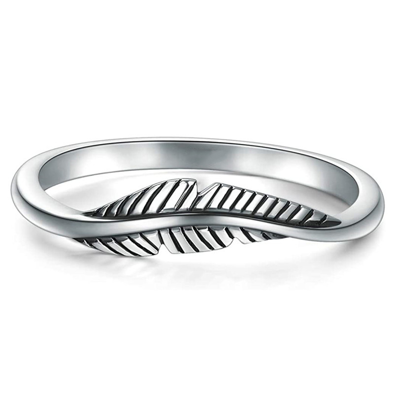  European and American simple leaf ring classic plain ring female daily matching fashion hot jewelry
