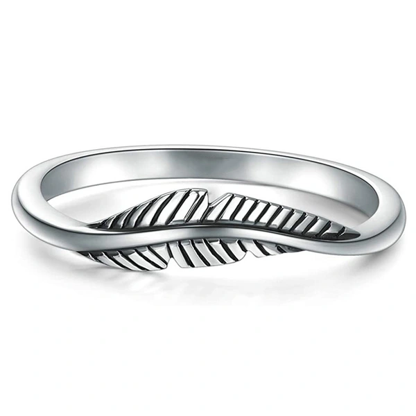  European and American simple leaf ring classic plain ring female daily matching fashion hot jewelry