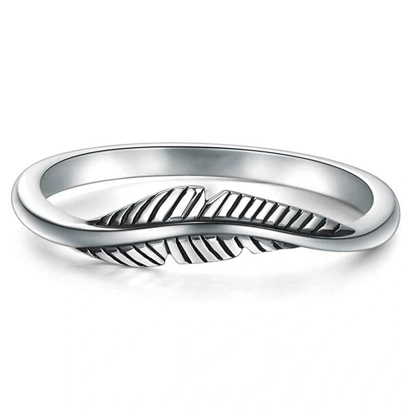  European and American simple leaf ring classic plain ring female daily matching fashion hot jewelry