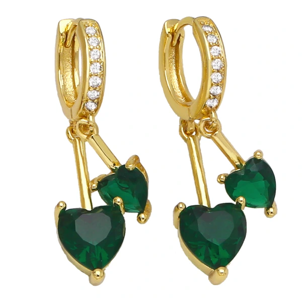 European and American high-end colorful peach heart temperament tassel earrings heart-shaped earrings jewelry wholesale era003