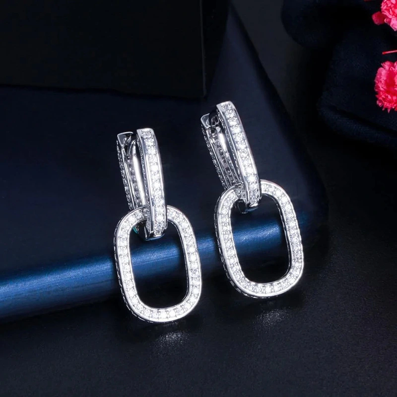New design earrings for women, fashionable and personalized hoop earrings, engagement party matching jewelry
